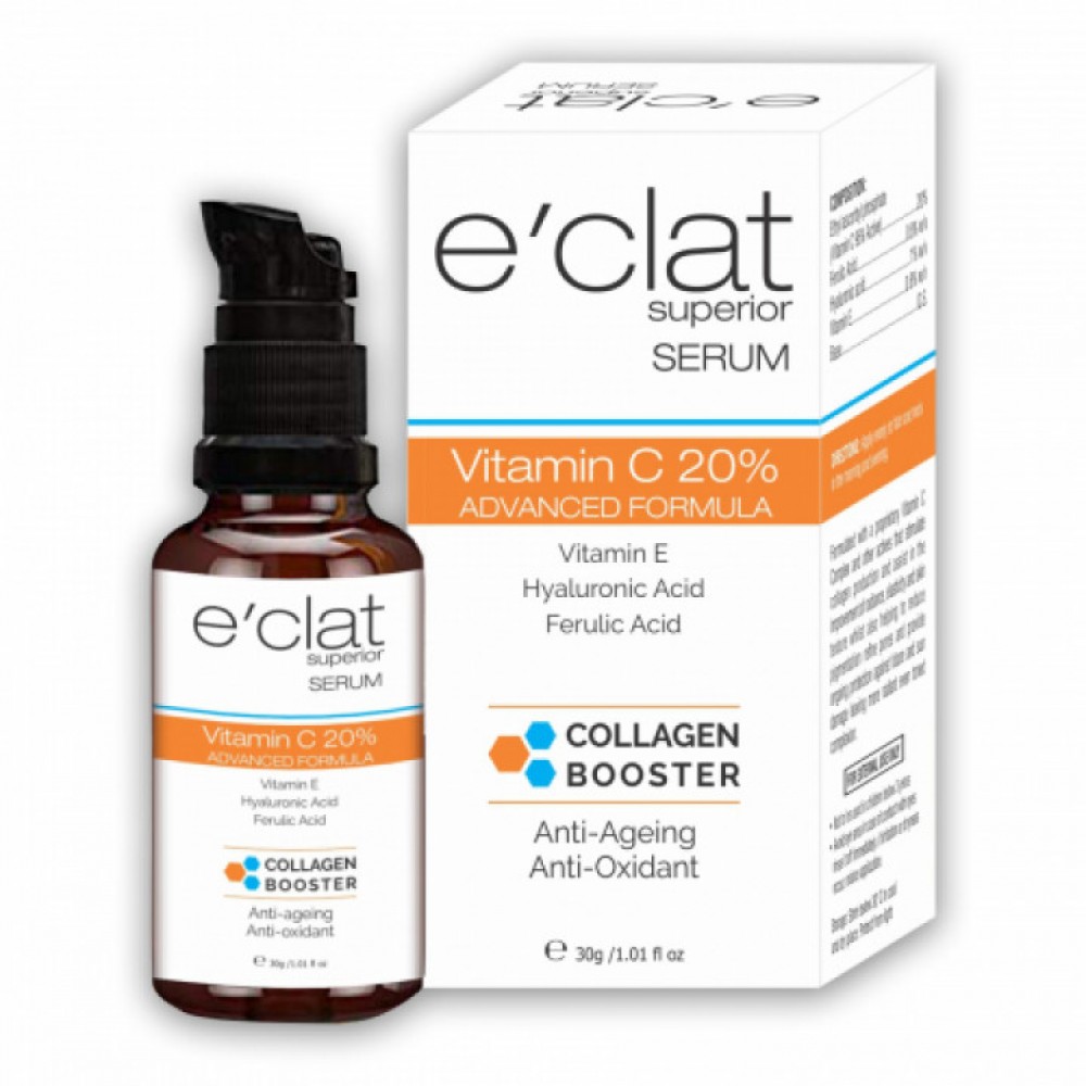 E clat Superior Vitamin C 20% Serum - Collagen Booster, 30ml
